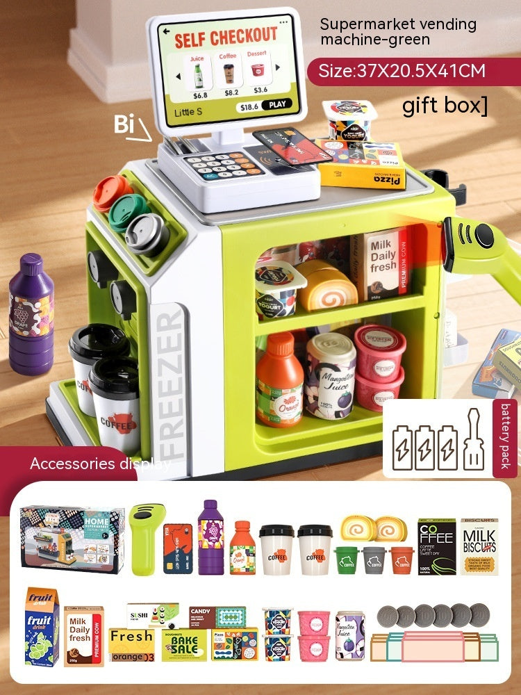 Simulation Vending Machine Exquisite Gift Box Children's Supermarket Coffee Cash Register Toy Suit