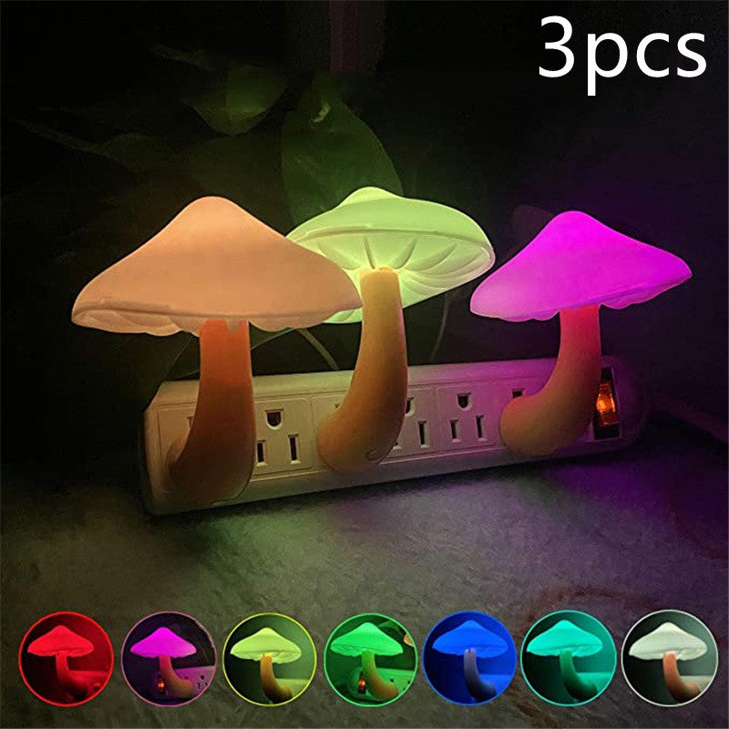 LED Mushroom Wall Socket Night Light