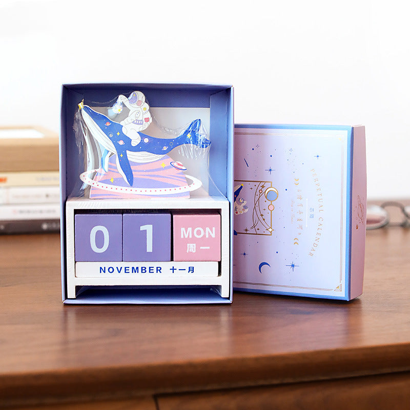 Galaxy Secret Love Series Creative Design Reminder Desk Calendar Ornament