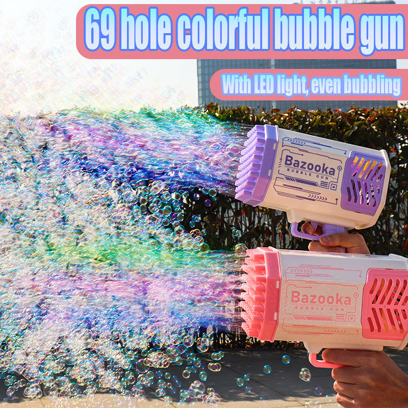 Bubble Gun Rocket Machine with LED Light