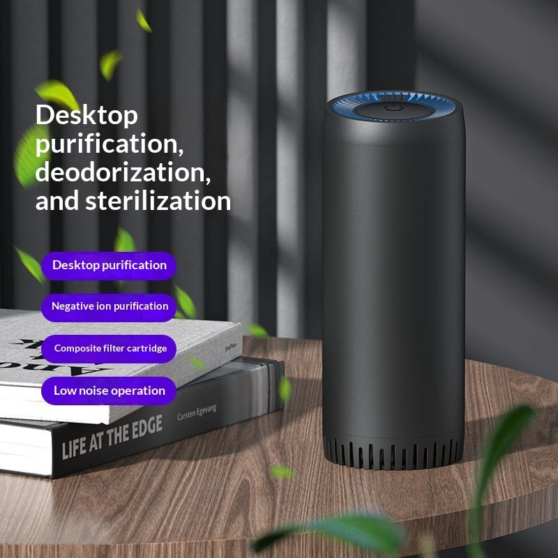 Small Portable Aluminum Alloy USB Car Air Purifier