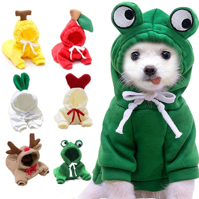 Cute Fruit Dog Hoodie - Winter Fleece