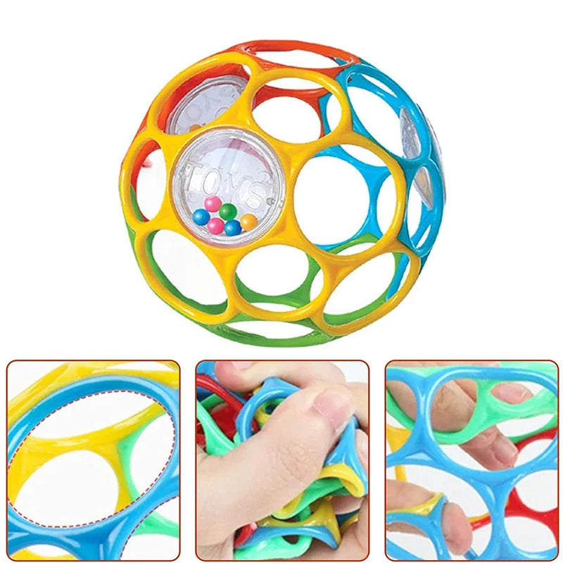 Soft Baby Grasping Rattle Ball – Sensory Teether Toy