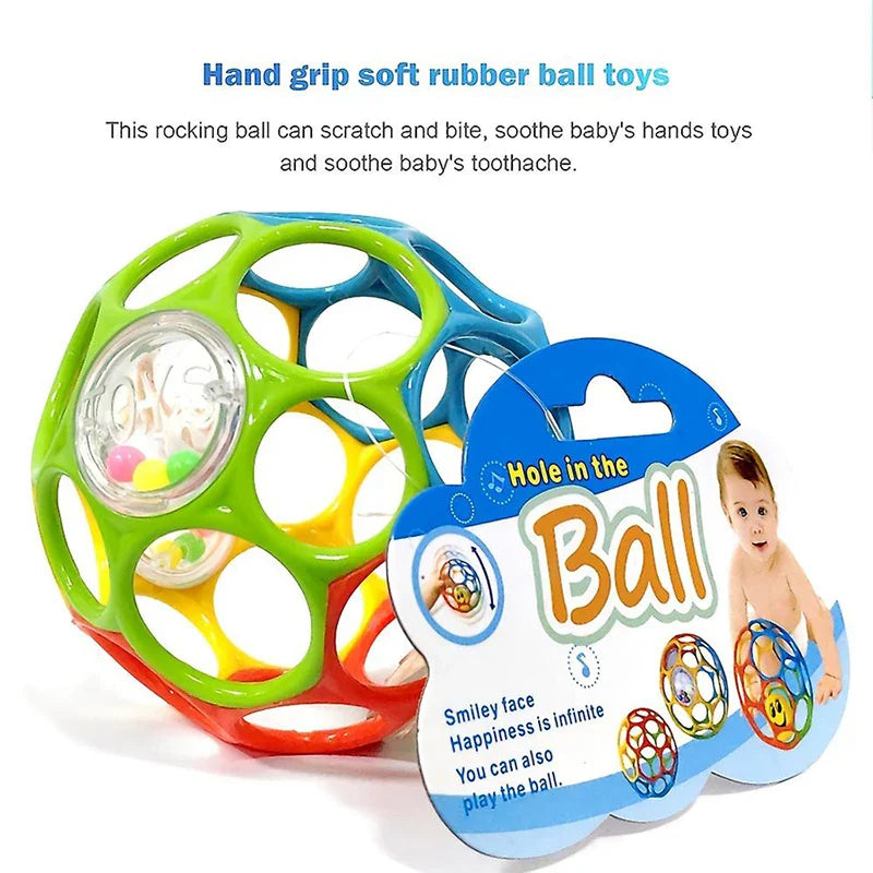 Soft Baby Grasping Rattle Ball – Sensory Teether Toy