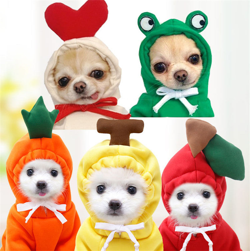 Cute Fruit Dog Hoodie - Winter Fleece
