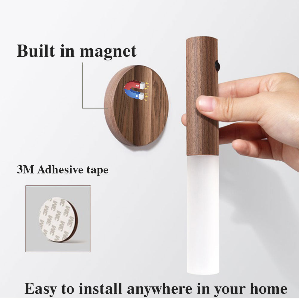 Magnetic Wood LED Motion Sensor Light