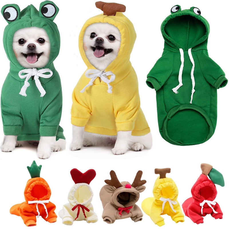 Cute Fruit Dog Hoodie - Winter Fleece