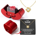 Red Apple Jewelry Box with Eternal Rose Necklace